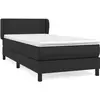 vidaXL Sommier à lattes de lit avec matelas Noir 180x200 cm Similicuir