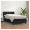 vidaXL Sommier à lattes de lit avec matelas Noir 80x200cm Similicuir