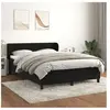 vidaXL Sommier à lattes de lit avec matelas Noir 140x190 cm Velours