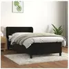 vidaXL Sommier à lattes de lit avec matelas Noir 100x200 cm Velours