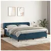 vidaXL Sommier à lattes de lit et matelas Bleu foncé 180x200cm Velours
