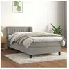 vidaXL Sommier à lattes de lit et matelas Gris clair 90x190 cm Velours