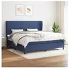 vidaXL Sommier à lattes de lit avec matelas Bleu 200x200 cm Tissu