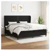 vidaXL Sommier à lattes de lit avec matelas Noir 200x200 cm Tissu