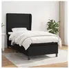 vidaXL Sommier à lattes de lit avec matelas Noir 90x190 cm Tissu