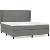 vidaXL Sommier à lattes de lit avec matelas Gris foncé 180x200cm Tissu