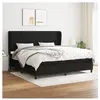 vidaXL Sommier à lattes de lit avec matelas Noir 200x200 cm Tissu
