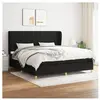 vidaXL Sommier à lattes de lit avec matelas Noir 200x200 cm Tissu