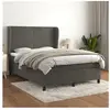 vidaXL Sommier à lattes de lit et matelas Gris foncé 140x190cm Velours