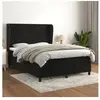 vidaXL Sommier à lattes de lit avec matelas Noir 140x190 cm Velours