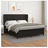 vidaXL Sommier à lattes de lit avec matelas Noir 180x200 cm Similicuir