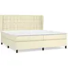 vidaXL Sommier à lattes de lit avec matelas Crème 200x200cm Similicuir