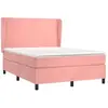 vidaXL Sommier à lattes de lit avec matelas Rose 140x200 cm Velours