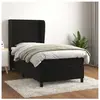 vidaXL Sommier à lattes de lit avec matelas Noir 90x190 cm Velours