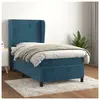 vidaXL Sommier à lattes de lit avec matelas Bleu foncé 90x200 cm