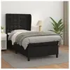 vidaXL Sommier à lattes de lit avec matelas Noir 80x200cm Similicuir
