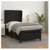 vidaXL Sommier à lattes de lit avec matelas Noir 90x190 cm Similicuir
