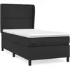 vidaXL Sommier à lattes de lit avec matelas Noir 90x190 cm Similicuir
