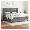 vidaXL Sommier à lattes de lit avec matelas Gris foncé 160x200cm Tissu