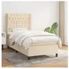 vidaXL Sommier à lattes de lit avec matelas Crème 100x200 cm Tissu