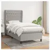 vidaXL Sommier à lattes de lit et matelas Gris clair 90x190 cm Tissu