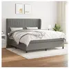 vidaXL Sommier à lattes de lit avec matelas Gris foncé 180x200cm Tissu