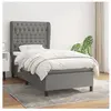 vidaXL Sommier à lattes de lit avec matelas Gris foncé 90x200 cm Tissu