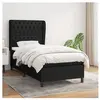 vidaXL Sommier à lattes de lit avec matelas Noir 100x200 cm Tissu