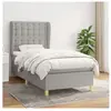 vidaXL Sommier à lattes de lit avec matelas Gris clair 90x200 cm Tissu