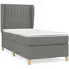 vidaXL Sommier à lattes de lit avec matelas Gris foncé 200x200cm Tissu