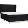 vidaXL Sommier à lattes de lit avec matelas Noir 140x200 cm Tissu