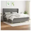 vidaXL Sommier à lattes de lit avec matelas Gris foncé 160x200cm Tissu