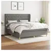 vidaXL Sommier à lattes de lit avec matelas Gris foncé 180x200cm Tissu