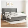 vidaXL Sommier à lattes de lit avec matelas Gris foncé 200x200cm Tissu