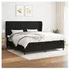 vidaXL Sommier à lattes de lit avec matelas Noir 200x200 cm Tissu