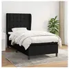 vidaXL Sommier à lattes de lit avec matelas Noir 100x200 cm Tissu