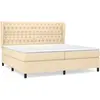 vidaXL Sommier à lattes de lit avec matelas Crème 200x200 cm Tissu