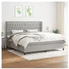 vidaXL Sommier à lattes de lit avec matelas Gris clair 200x200cm Tissu