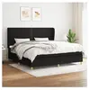 vidaXL Sommier à lattes de lit avec matelas Noir 200x200 cm Tissu