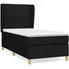 vidaXL Sommier à lattes de lit avec matelas Noir 140x190 cm Tissu