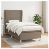 vidaXL Sommier à lattes de lit avec matelas Taupe 100x200 cm Tissu