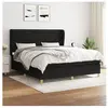vidaXL Sommier à lattes de lit avec matelas Noir 180x200 cm Tissu