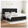 vidaXL Sommier à lattes de lit avec matelas Noir 200x200 cm Tissu