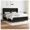 vidaXL Sommier à lattes de lit avec matelas Noir 180x200 cm Tissu