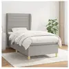 vidaXL Sommier à lattes de lit avec matelas Gris clair 100x200cm Tissu