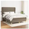 vidaXL Sommier à lattes de lit avec matelas Taupe 140x200 cm Tissu