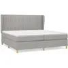 vidaXL Sommier à lattes de lit avec matelas Gris clair 200x200cm Tissu