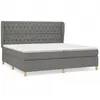 vidaXL Sommier à lattes de lit avec matelas Gris foncé 200x200cm Tissu