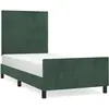 vidaXL Cadre de lit avec tête de lit Vert foncé 90x190 cm Velours