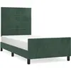 vidaXL Cadre de lit avec tête de lit Vert foncé 90x200 cm Velours